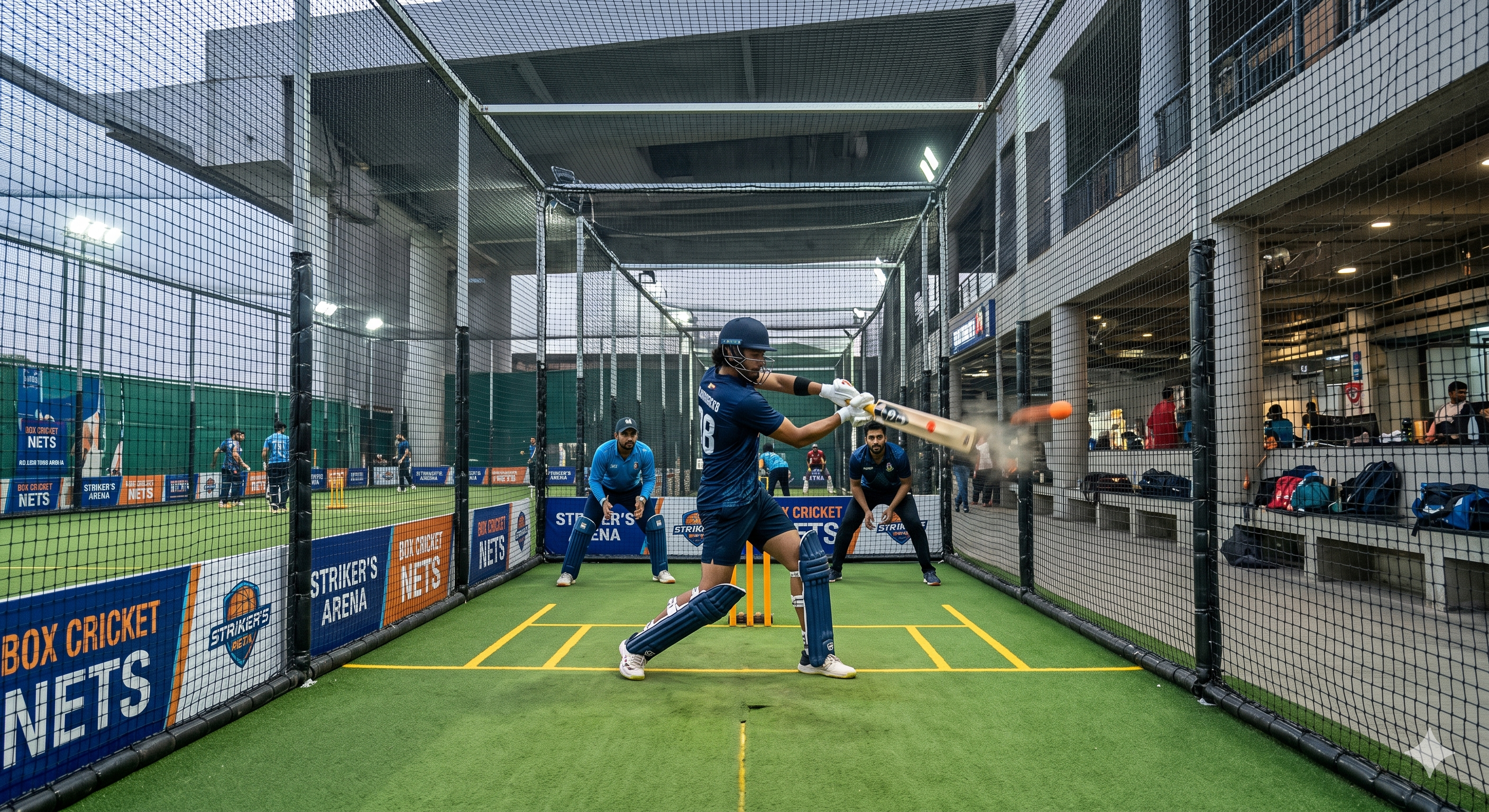 Box cricket court setup by GCM Netting