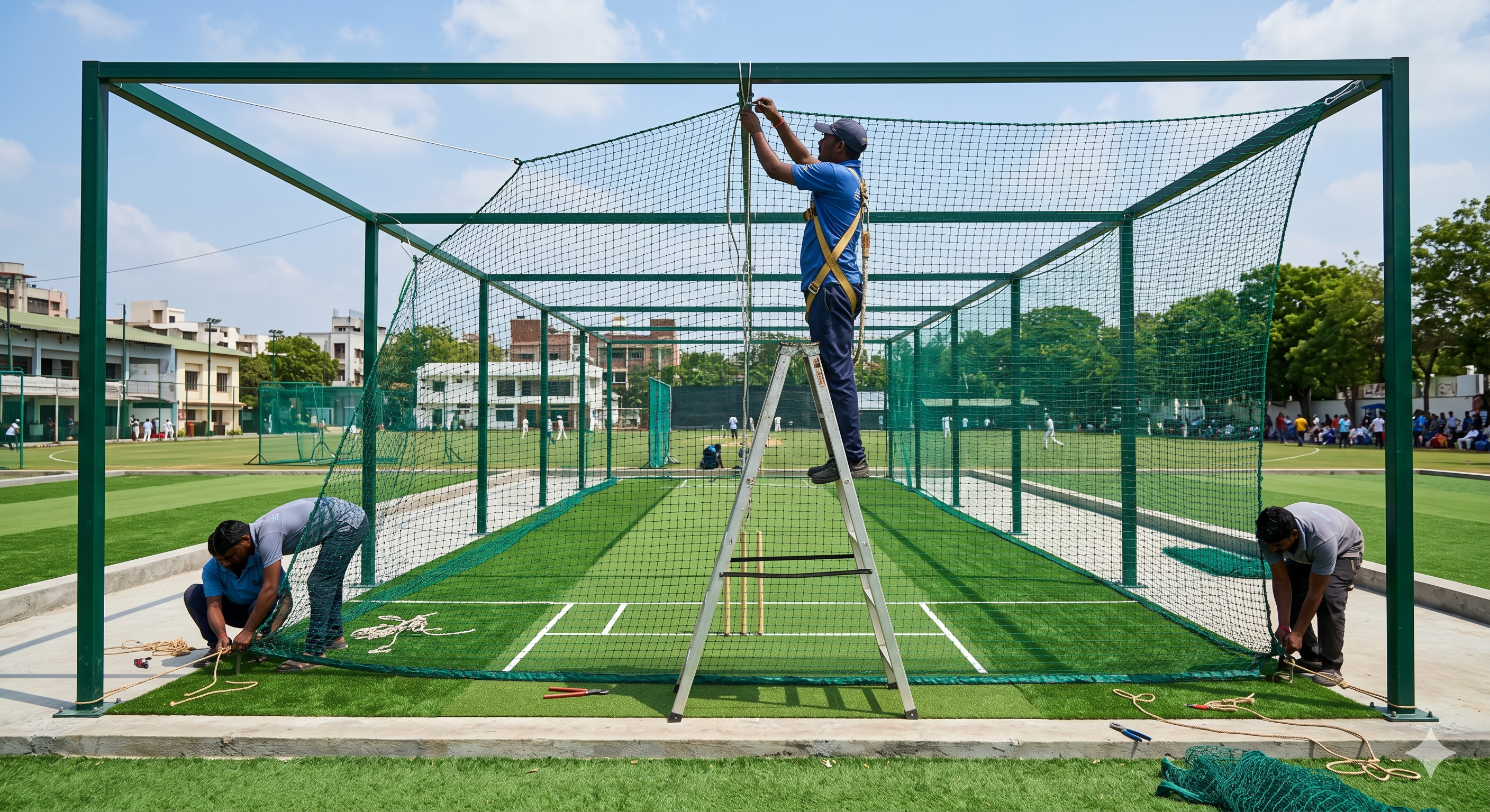 Cricket net installation by GCM Netting – RUSSEA® brand